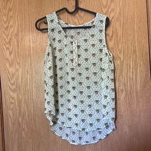 Size M Sheer Leopard Face Shirt